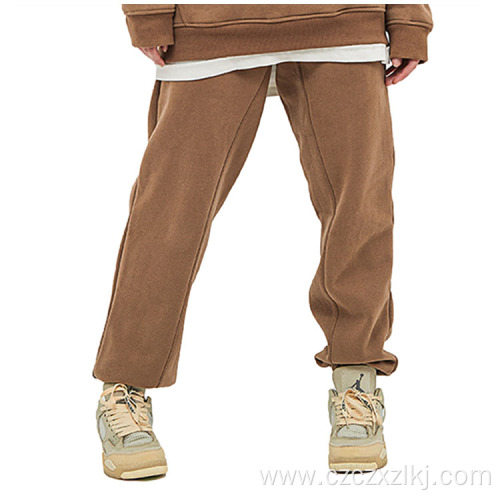 Autumn solid velvet tracksuit pants with bunched feet